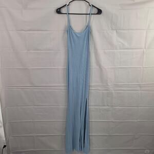 Skims Dress Small Soft Lounge Long Slip Maxi Blue Bodycon Lounge Minimalist Chic